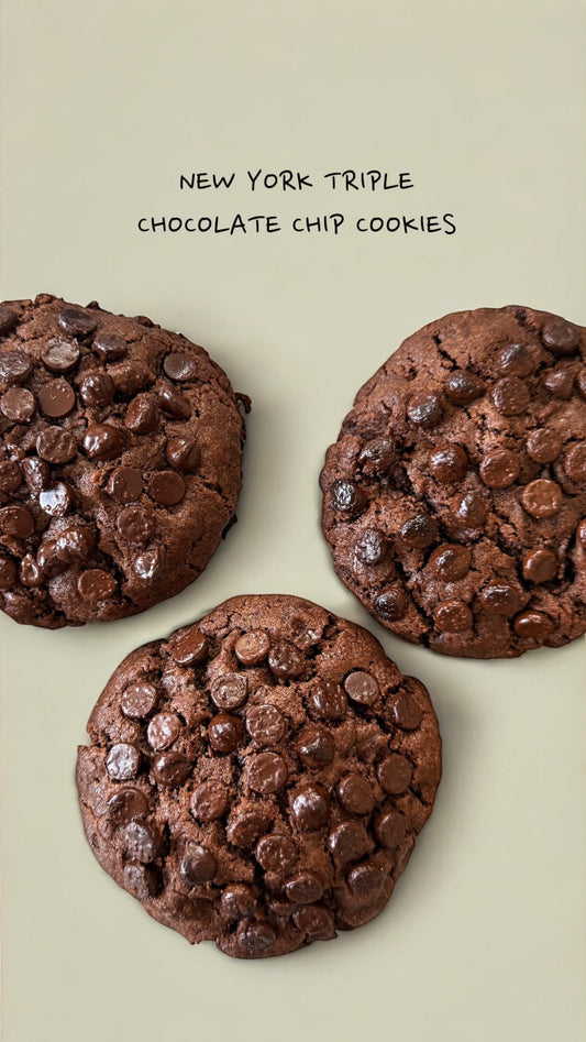 New York Triple Chocolate Chip Cookies - Box of 6